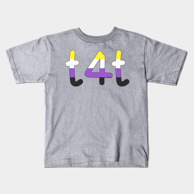 t4t (Nonbinary Pride Colors) Kids T-Shirt by dikleyt